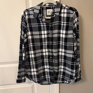 Jachs Black and White Plaid Button Down Shirt